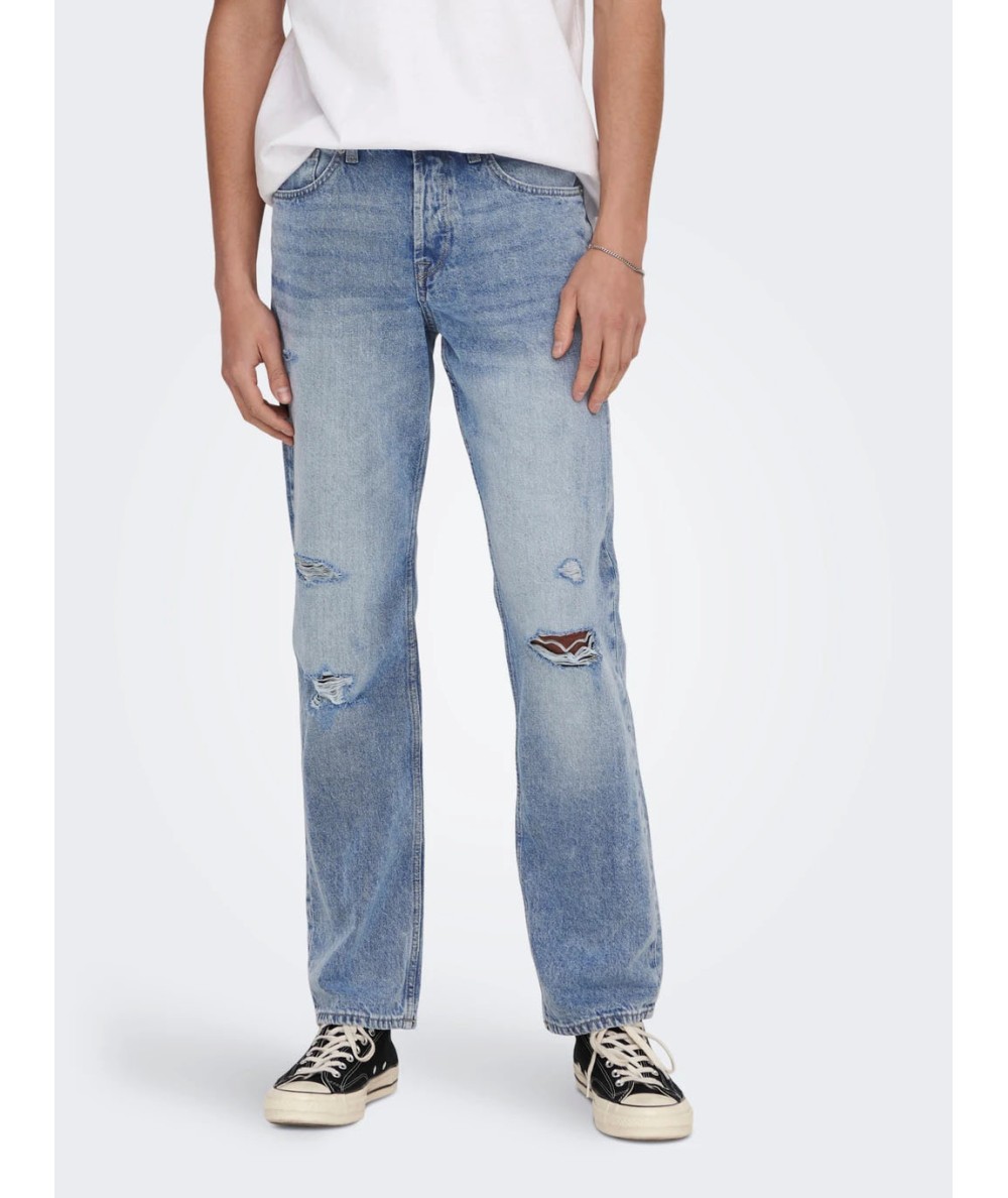 ONSEDGE L. BLUE DESTROY 4607 JEANS VD ONLY & SONS