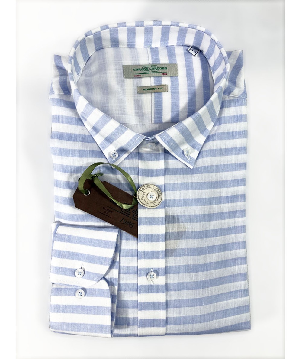 Camisa Hombre Carlos Córdoba Lino Manga Larga  ML62542