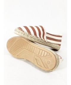 Alpargatas para hombre Gilbert Teckel hechas en España con corte textil en loneta a rayas, vira de esparto y suela de goma, ide