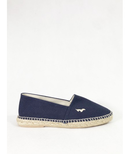 Alpargatas para hombre Gilbert Teckel fabricadas en España con corte textil, logo bordado, vira de esparto y suela de goma, ide