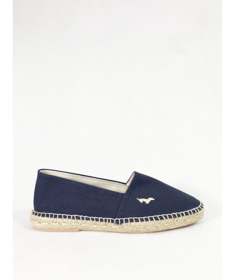 Alpargatas para hombre Gilbert Teckel fabricadas en España con corte textil, logo bordado, vira de esparto y suela de goma, ide