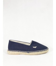 Alpargatas para hombre Gilbert Teckel fabricadas en España con corte textil, logo bordado, vira de esparto y suela de goma, ide