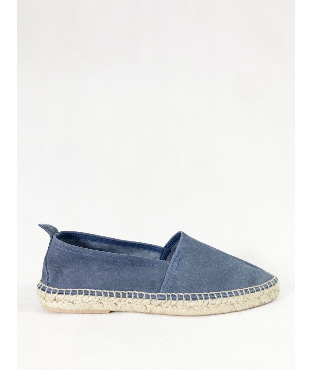 Alpargatas para hombre Gilbert Teckel 0141 en piel serraje con vira de esparto y suela de goma, elegantes, cómodas e ideales pa