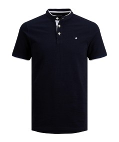 Camiseta Henley marino con tira de botones frontal