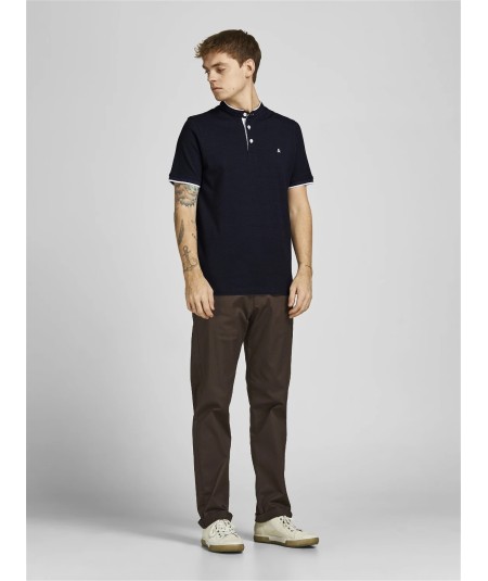 Polo Hombre Cuello Mao Henley Jaspeado 100% Algodón  12199711