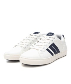 Zapatillas XTI navy para hombre, deportivas urbanas de ante con suela de goma y cordones blancos