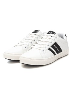 Zapatillas XTI Negro para hombre, deportivas urbanas de ante con suela de goma y cordones blancos