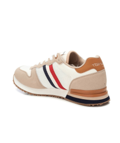 Calzado urbano para hombre Teddy Smith beige con cordones blancos