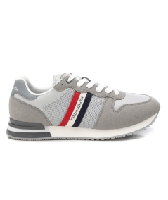 Zapatos deportivos de moda para hombre Teddy Smith gris con suela blanca - vista lateral