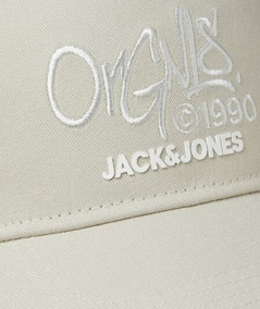 Gorra de béisbol beige estampada Jack & Jones para hombre