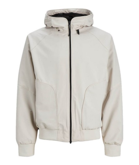 Chaqueta moderna con detalles fruncidos y capucha ajustable