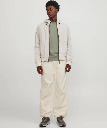 Chaqueta bomber para hombre con capucha y cremallera