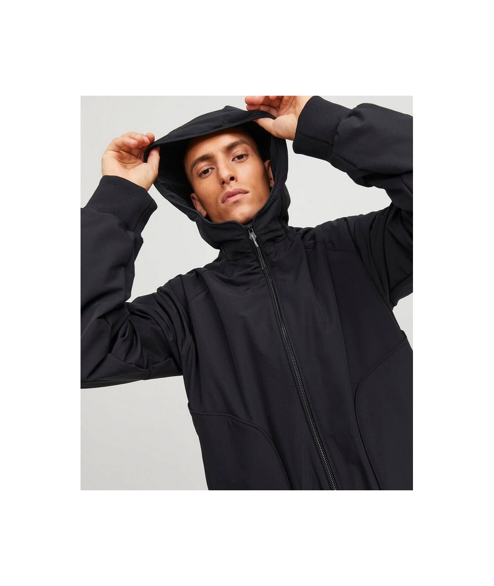 Chaqueta bomber para hombre con capucha y cremallera