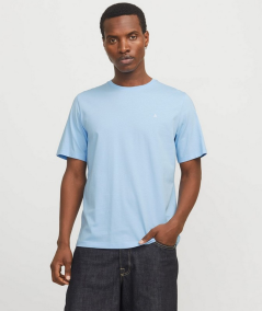 Camiseta básica de manga corta y cuello redondo para hombre