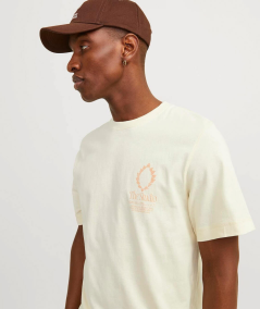 Camiseta casual de algodón con diseño estampado y corte ancho