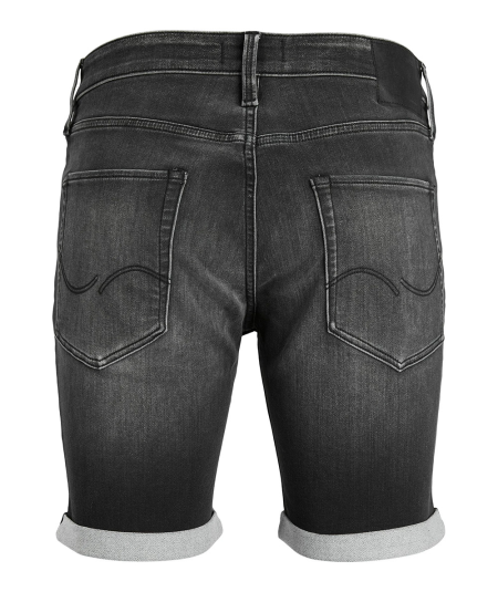 Short denim gris oscuro con dobladillo vuelto para caballero