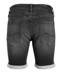 Short denim gris oscuro con dobladillo vuelto para caballero