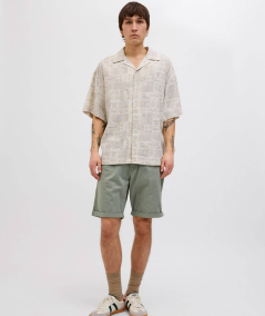Shorts casuales para hombre con bragueta de cremallera, color agave