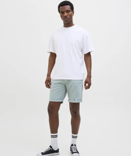 Shorts casuales para hombre con bragueta de cremallera color arona