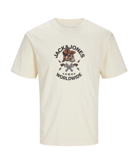 Camiseta masculina Jack & Jones con estampado frontal.