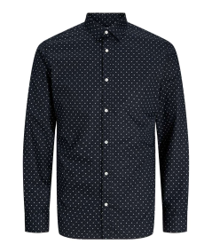 Camisa negra de popelina de Jack & Jones, con ajuste slim fit, ideal para añadir un toque elegante a tu look diario