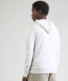Sudadera Jack & Jones gris con capucha ajustable, logo estampado en el pecho, puños acanalados y ajuste regular para máxima com