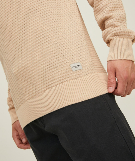 Suéter de manga larga con diseño en relieve para hombre