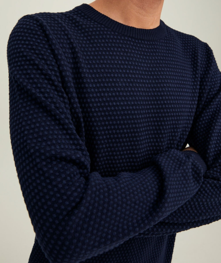 Jersey casual tejido para hombre en color indigo