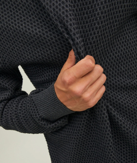 Jersey de punto marengo para hombre con textura