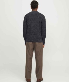 Suéter de manga larga en mezcla de lana y algodón