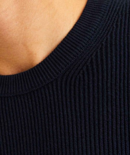 Jersey de punto plano con cuello redondo para hombre