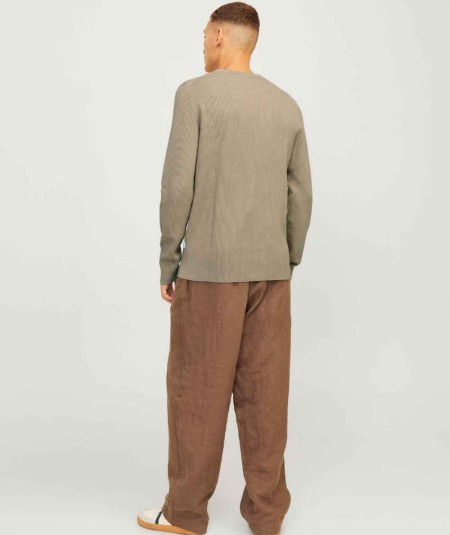 Jersey de punto plano con cuello redondo para hombre