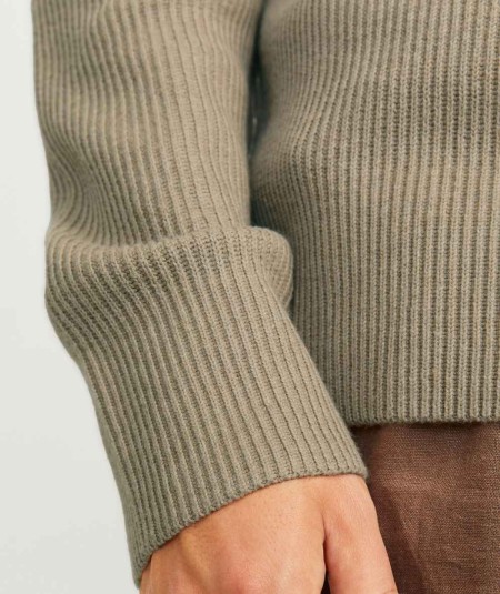 Jersey de punto plano con cuello redondo para hombre