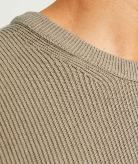 Jersey de punto plano con cuello redondo para hombre