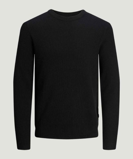 Jersey de punto plano con cuello redondo para hombre