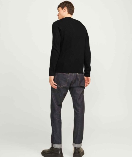 Jersey de punto plano con cuello redondo para hombre