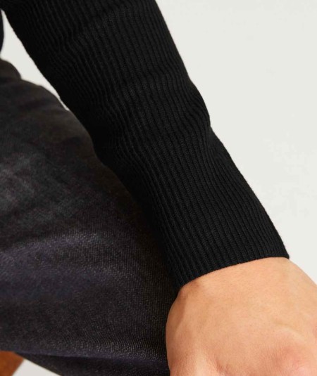 Jersey de punto plano con cuello redondo para hombre