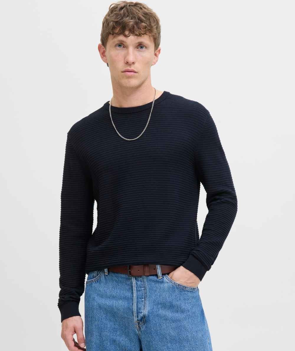 Jersey marino de punto para hombre Jack & Jones