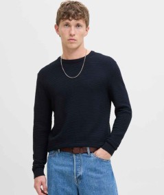 Jersey marino de punto para hombre Jack & Jones