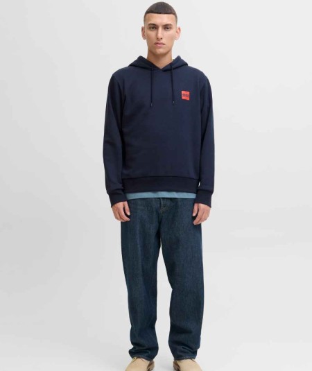 Sudadera marino básica de algodón y poliéster