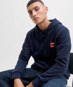 Sudadera marino casual de hombre con capucha