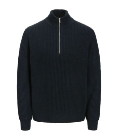 Suéter marino de punto con cuello alto Jack & Jones