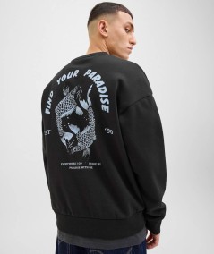Sudadera negra Jack & Jones cuello redondo