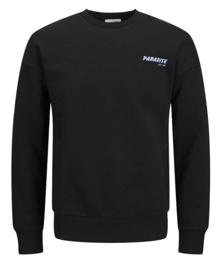 Sudadera negra Jack & Jones cuello redondo