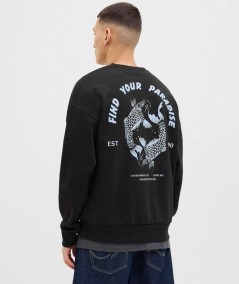 Sudadera negra cómoda y moderna para hombre