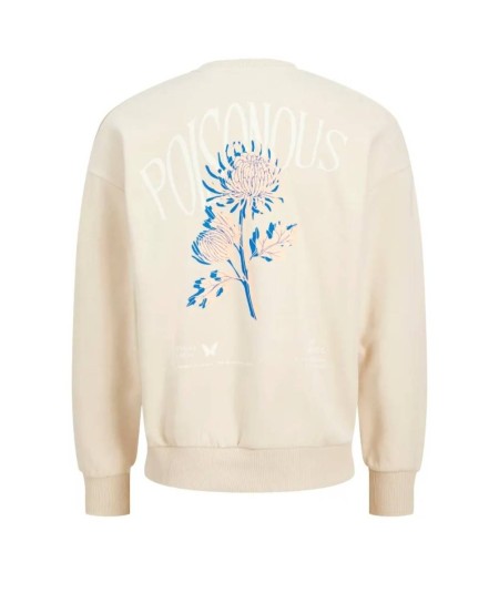 Sudadera crudo con dibujo trasero original