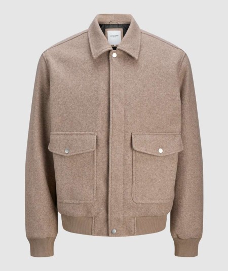 Chaqueta bomber greige Jack & Jones CORE hombre estilo urbano