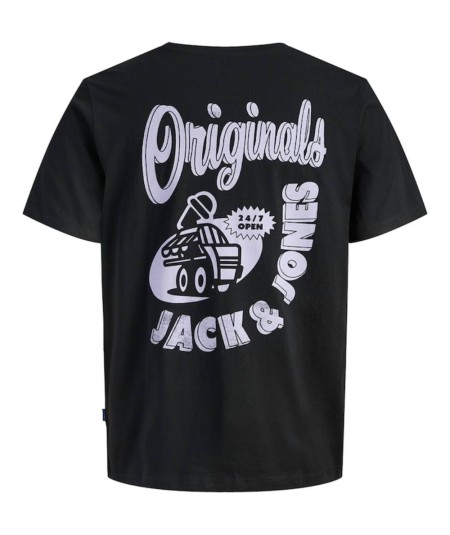 Camiseta de algodón negra Jack & Jones, ideal para un look moderno y urbano.