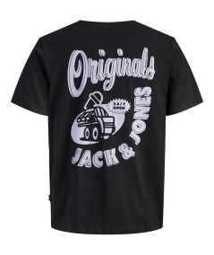 Camiseta de algodón negra Jack & Jones, ideal para un look moderno y urbano.