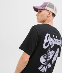 Camiseta Jack & Jones negra para hombre, ligera y fresca.